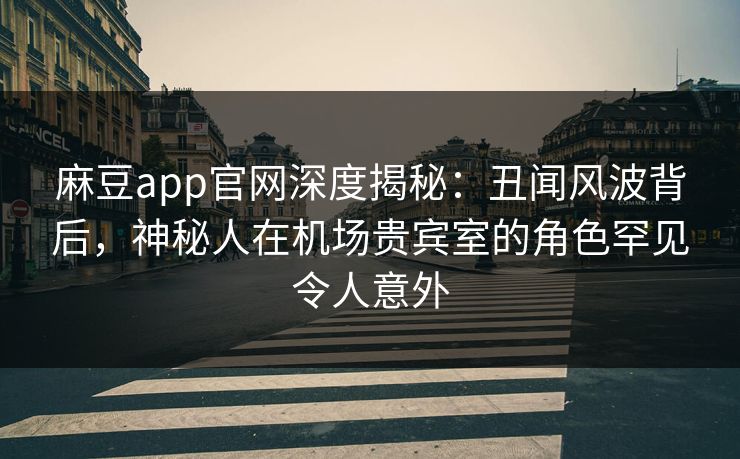 麻豆app官网深度揭秘：丑闻风波背后，神秘人在机场贵宾室的角色罕见令人意外