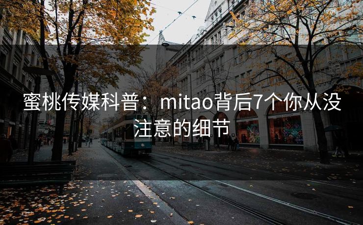 蜜桃传媒科普：mitao背后7个你从没注意的细节