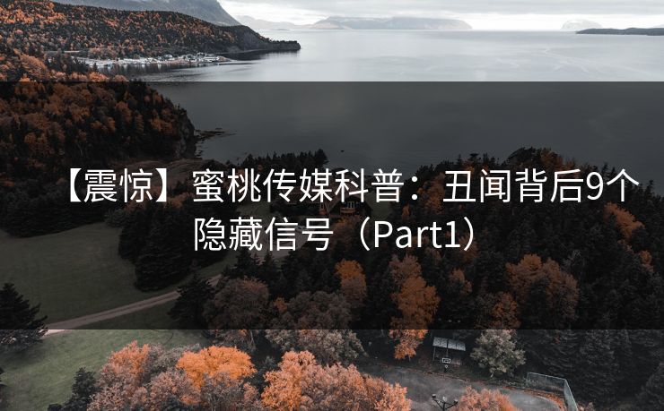 【震惊】蜜桃传媒科普：丑闻背后9个隐藏信号（Part1）