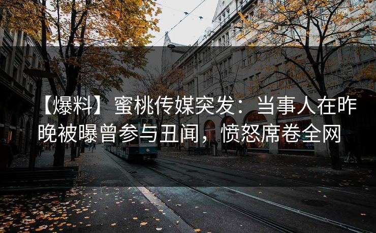 【爆料】蜜桃传媒突发:当事人在昨晚被曝曾参与丑闻,愤怒席卷全网 【爆料】蜜桃传媒突发:当事人在昨晚被曝曾参与丑闻,愤怒席卷全网