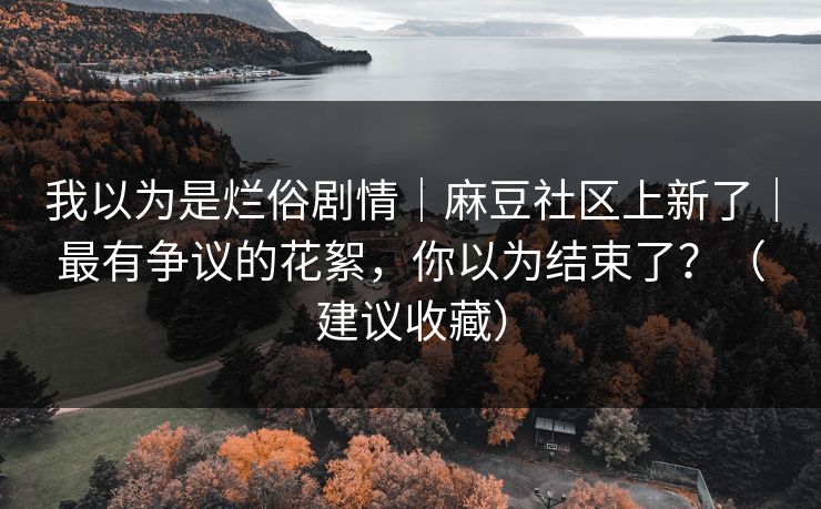我以为是烂俗剧情｜麻豆社区上新了｜最有争议的花絮，你以为结束了？（建议收藏）